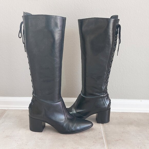 Knee-High Leather Boots with Inserts - Picture 3 of 6